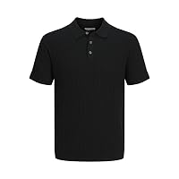 JACK & JONES Jjeemil Knit Cable Polo S SN, Nero