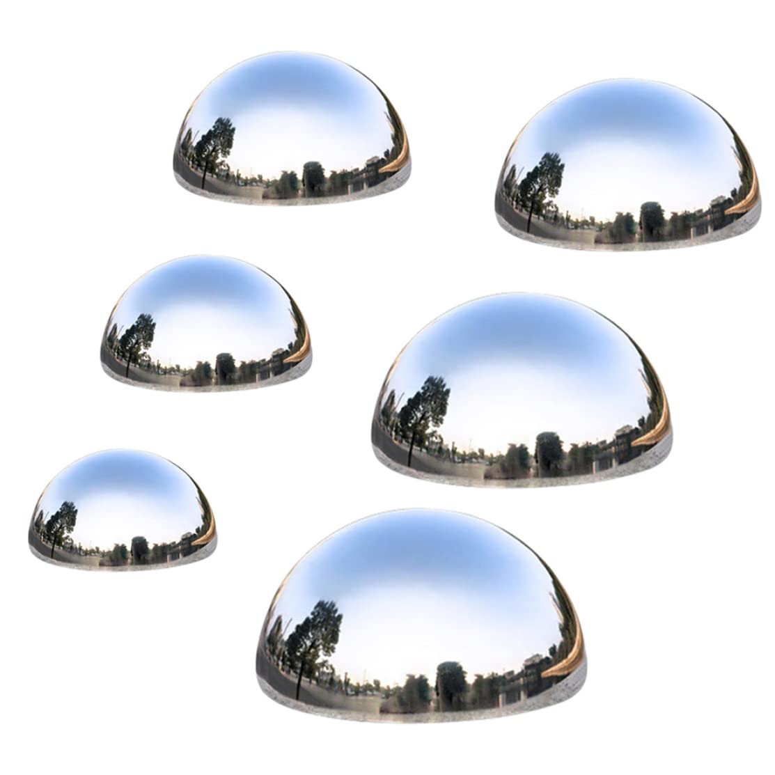 6 sztuk mezza sfera cava decorativa w ogrodzie z stali nierdzewnej lustrzana