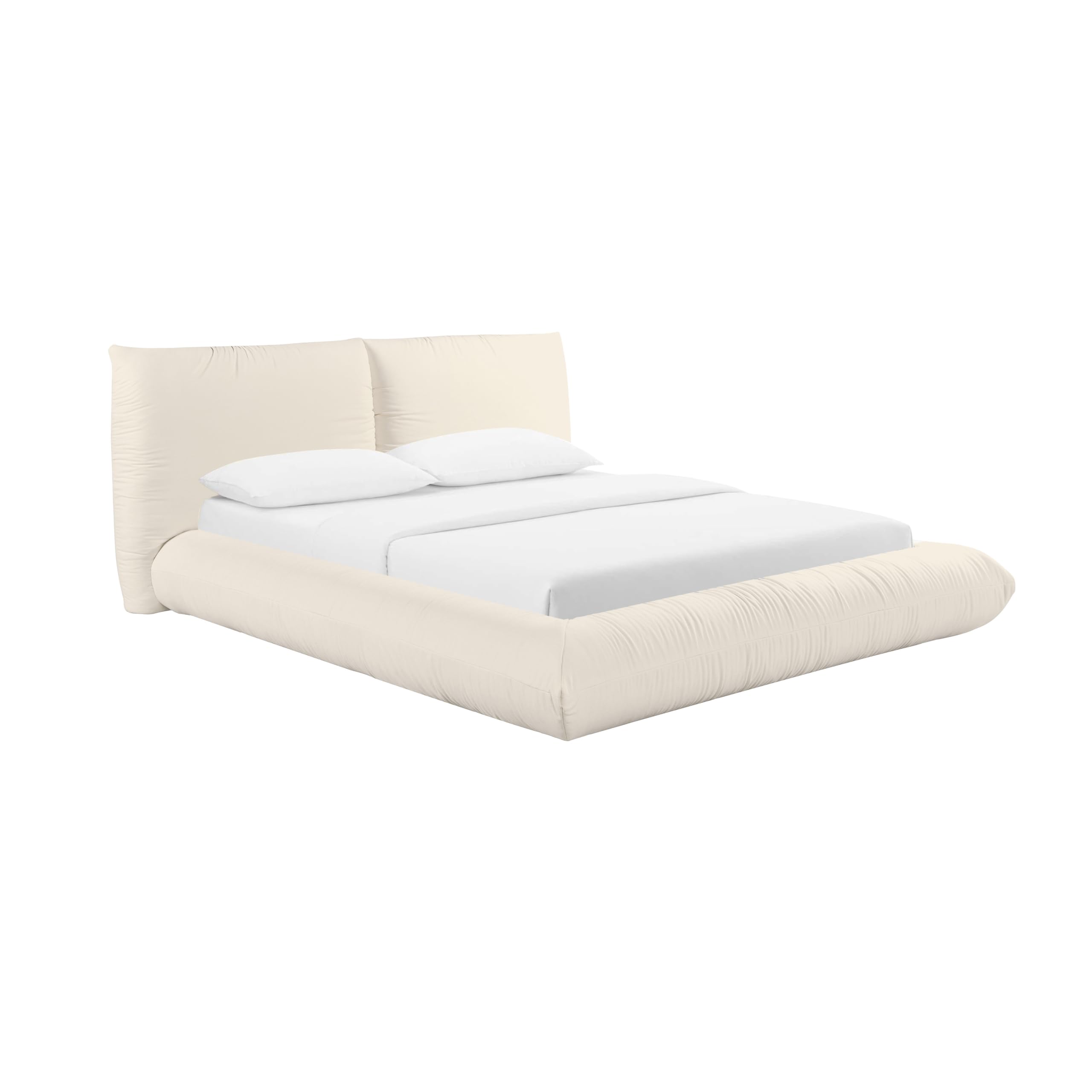 Tov Furniture Romp Cream 100% Recycled Linen King Bed