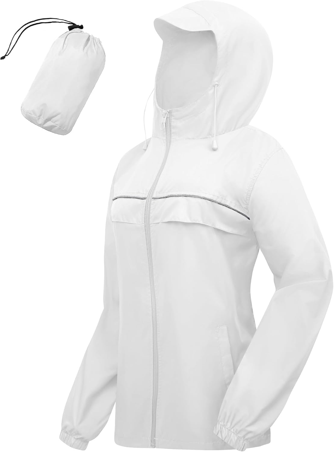 SWISSWELL Rain Jacket Women Lightweight Packable Waterproof Raincoat with Hood Windproof Windbreaker for Hiking Running