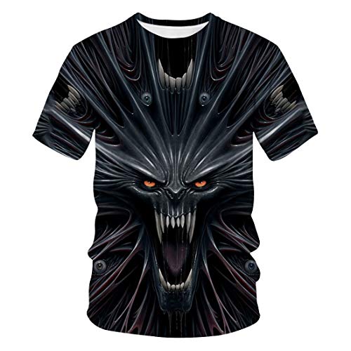 Preisvergleich Produktbild Summer Skull Digital Casual T-Shirt Bedrucktes Kurzarm-Oberteil
