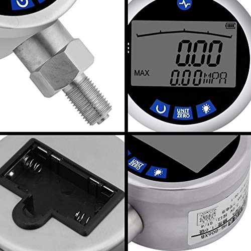 Manomètre numérique 400bar testeur hydraulique en acier inoxydable - 4