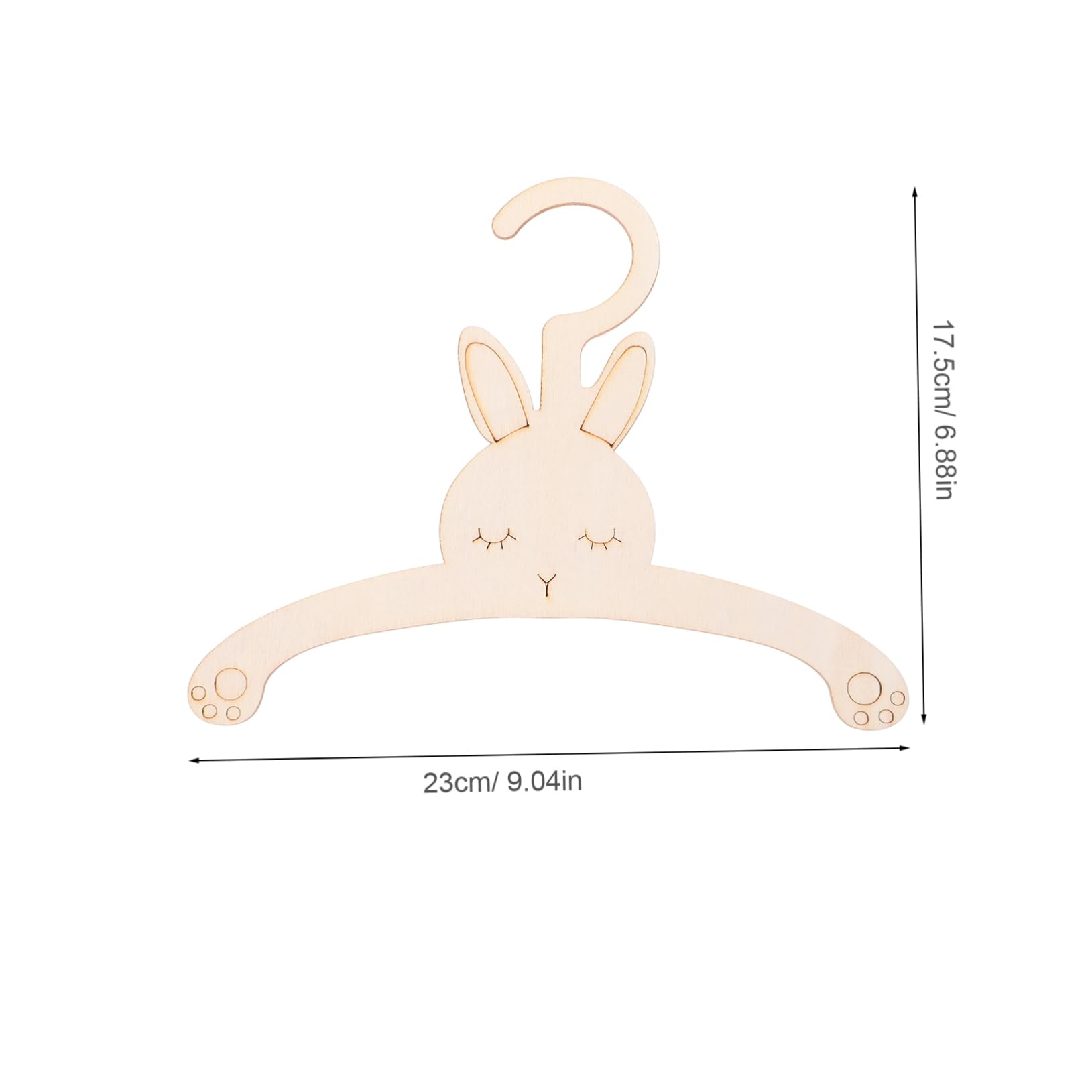 PRETYZOOM 5Pcs Rabbit Shape Wooden Hangers for Creative Animal Design Closet Storage Cute Bunny Hangers for Nursery Organization Enhances Home Aesthetic and DIY Creativity
