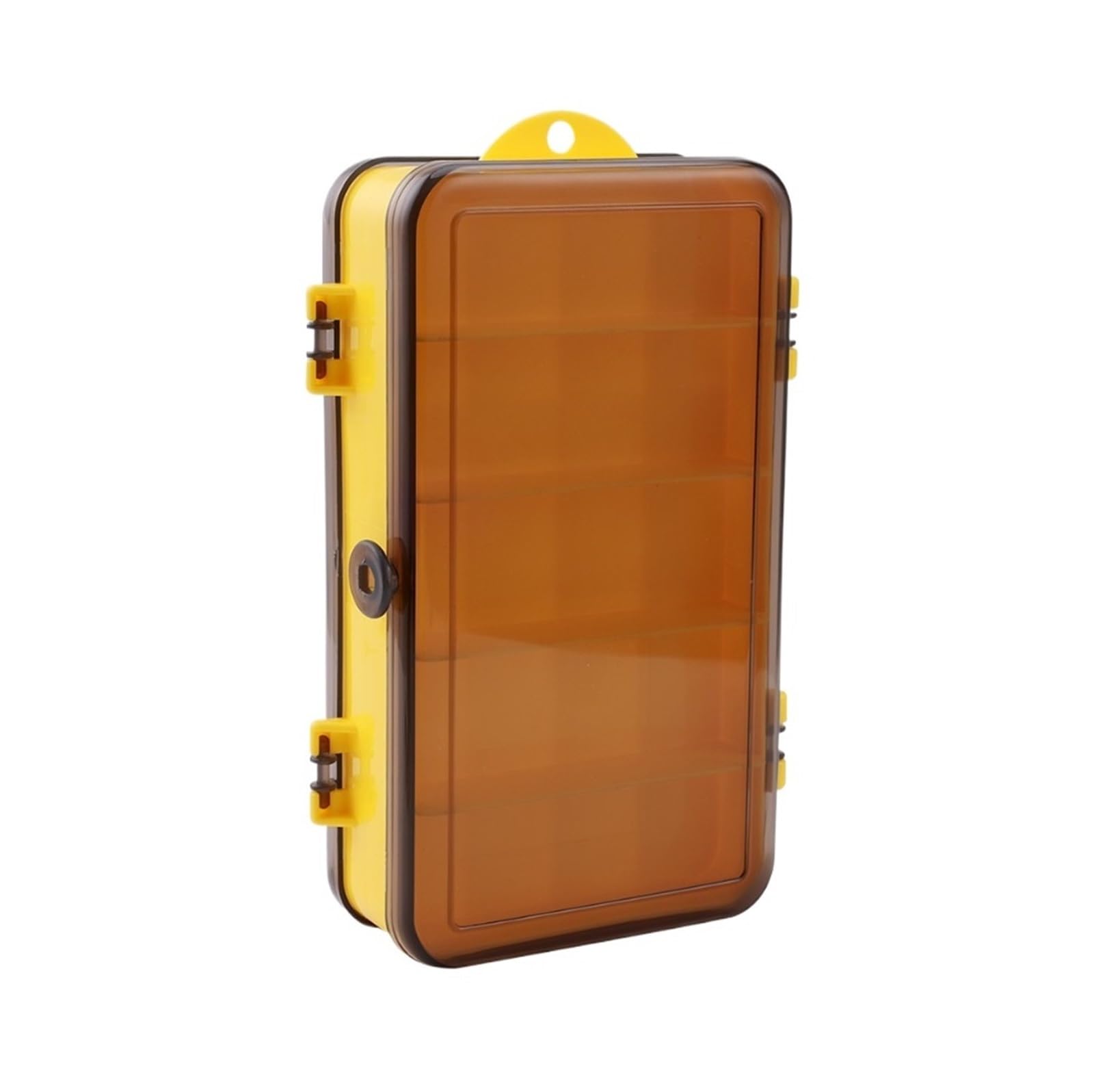 Angelkoffer für Zubehör Angelgerät Boxen Tablett Lagerung Box Kunststoff Behälter for Salzwasser Süßwasser Angelbox für Gummifische(Yellow)