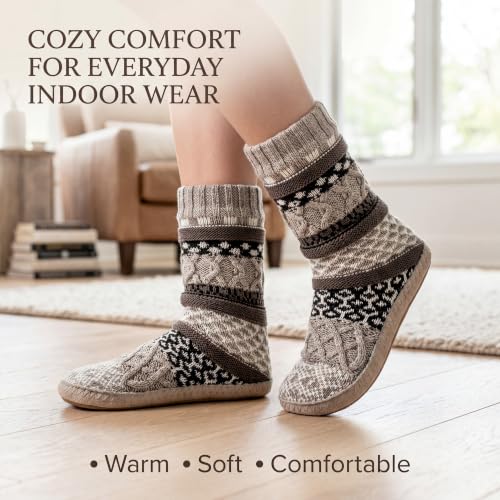 Image of cosyone1997 Slipper Socks for Women Warm Fuzzy Non Slip Soft Sole