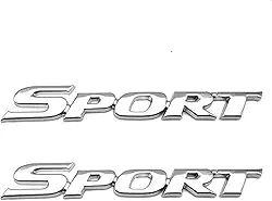 2 peças 3D metal esportivo carta emblema do carro, Adesivos de emblema de emblema de para-choque traseiro lateral de caminhão de carro, para estilo universal de carro(Silver)