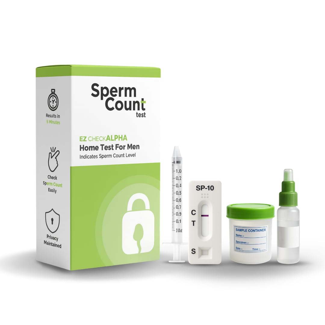 Neodocs EZ Check Alpha sperm count test kit | Check your sperm count privately at home | Convenient and Fast | Shows Normal or Low sperm count | Pack of 1