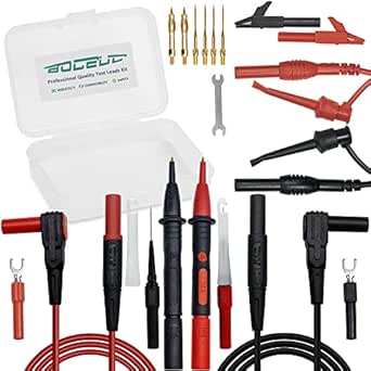 BOCEUC Multimeter Silicone Leads Electrician Test Leads Kit CAT III 1000V&amp;CAT IV 600V with Alligator Clips Test Hooks and Needle Back Probe Pins for Fluke, AstroAI, INNOVA