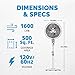 NewAir Outdoor Misting Pedestal Fan | 1,600 CFM Oscillating Patio Fan with Garden Hose Connection | 3 Speeds and Wide-Angle Cooling for Decks & Outdoor Spaces of up to 500 sq ft