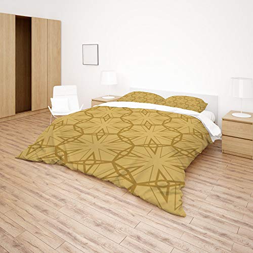 Parure de lit avec housse de couette polyester motif géométrique simple - 5