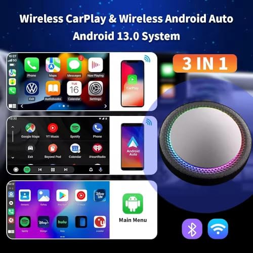 Image of Picasso Wireless CarPlay and Android Box for Car with Android 13, 4GB RAM, 64GB ROM | YouTube, Netflix, SIM Slot, Split Screen | Plug & Play Car Gadgets 2025, Car Accessories 2025
