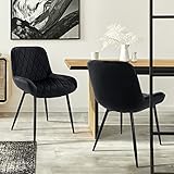 HOCHWERTIGE RAUTENSTEPPUNG - Die klassische Allover-Rautenstickerei spielt auf den Adel der Mitte des Jahrhunderts an. Die Rautenstickerei fügt sich perfekt in das Gesamtbild der Stühle ein und setzt einen besonderen Akzent. So werdet ihr garantiert zum Blickfang bei jedem Essen mit Familie und Freunden.