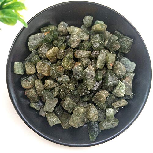 Grava de Cristal de Piedras ásperas Verdes Naturales crudas de 50g, Adecuada for decoración de peceras, Grava de Piedra Natural decoración de la habitación