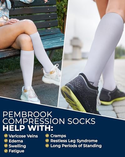 Image of Pembrook Plus Size Compression Socks for Women Wide Calf - 3 Pairs, 20-30mmHg Extra Wide Calf Compression Socks, Up to 4XL