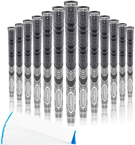 CHAMPKEY MCS Hybrid Golf Grips 13 Pack | All Weather Control and High Feedback Golf Club Grips | Choose Between 13 Grips with 15 Tapse and 13 Grips with All Kits