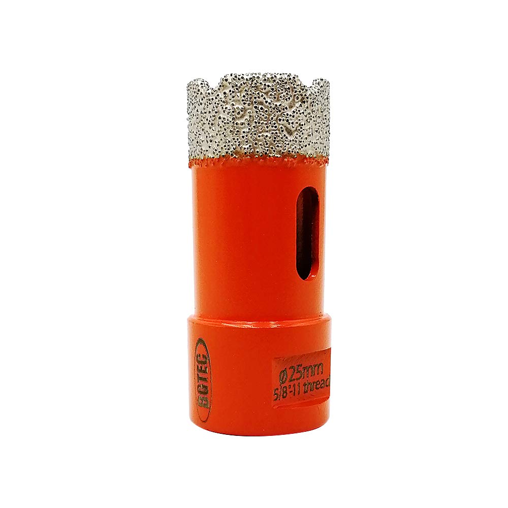 BGTECDry Diamond Core Drill Bits, 1pc 1" 25mm Diamond Hole Saw with 5/8-11 Thread for Porcelain Tile,Ceramic Granite Marble Stone Masonry Brick