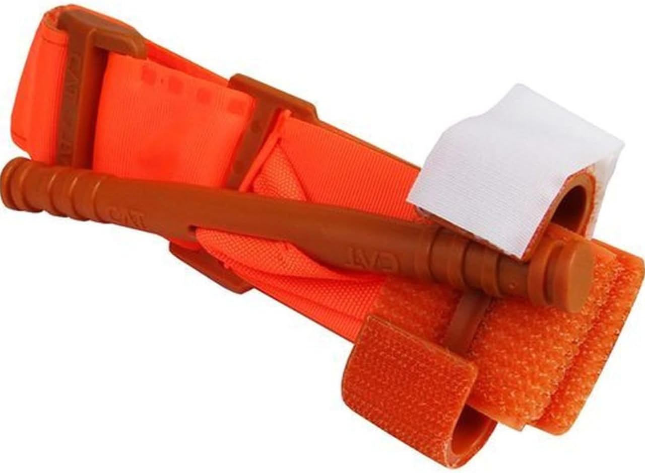 Rescue Essentials Bleeding Control Combo with Compressed Gauze and (2) Combat Application Tourniquets (Orange)