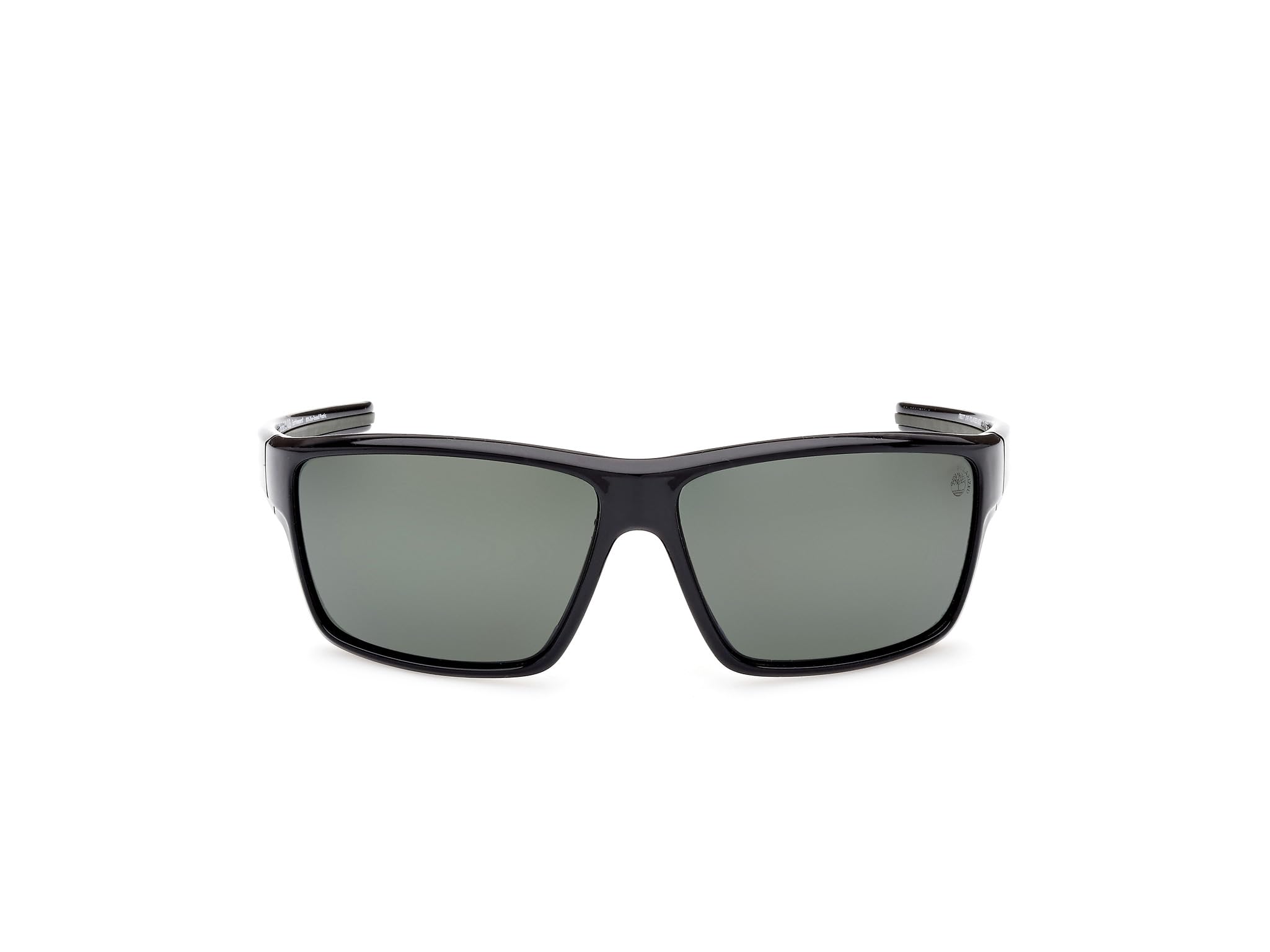 Timberland TB9277 Gafas de Sol Hombre, Gafas de Sol Casual Ligeras, Forma de Lente Rectangular, Aplicables Lentes de Vista, Lentes Verde Polarizadas, Negro Brillante