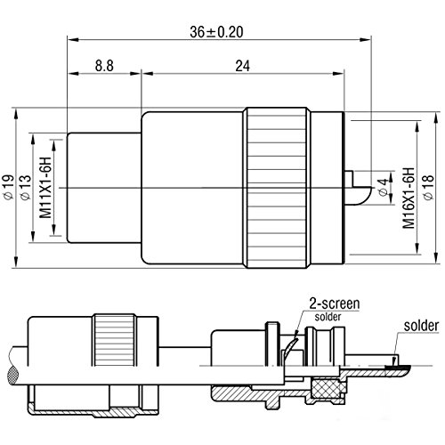 Conector UHF macho PL-259 para cable RG58 pack 5 miniatura 6