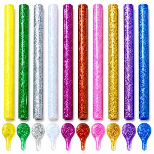 All Temperature Glitter Colorful Hot Glue Sticks 0.273.94 Inch 100-Count Clear Strong Bond for High & Low Temp Glue Guns Crafts DIY Wood Fabric Metal Plastic Ceramics