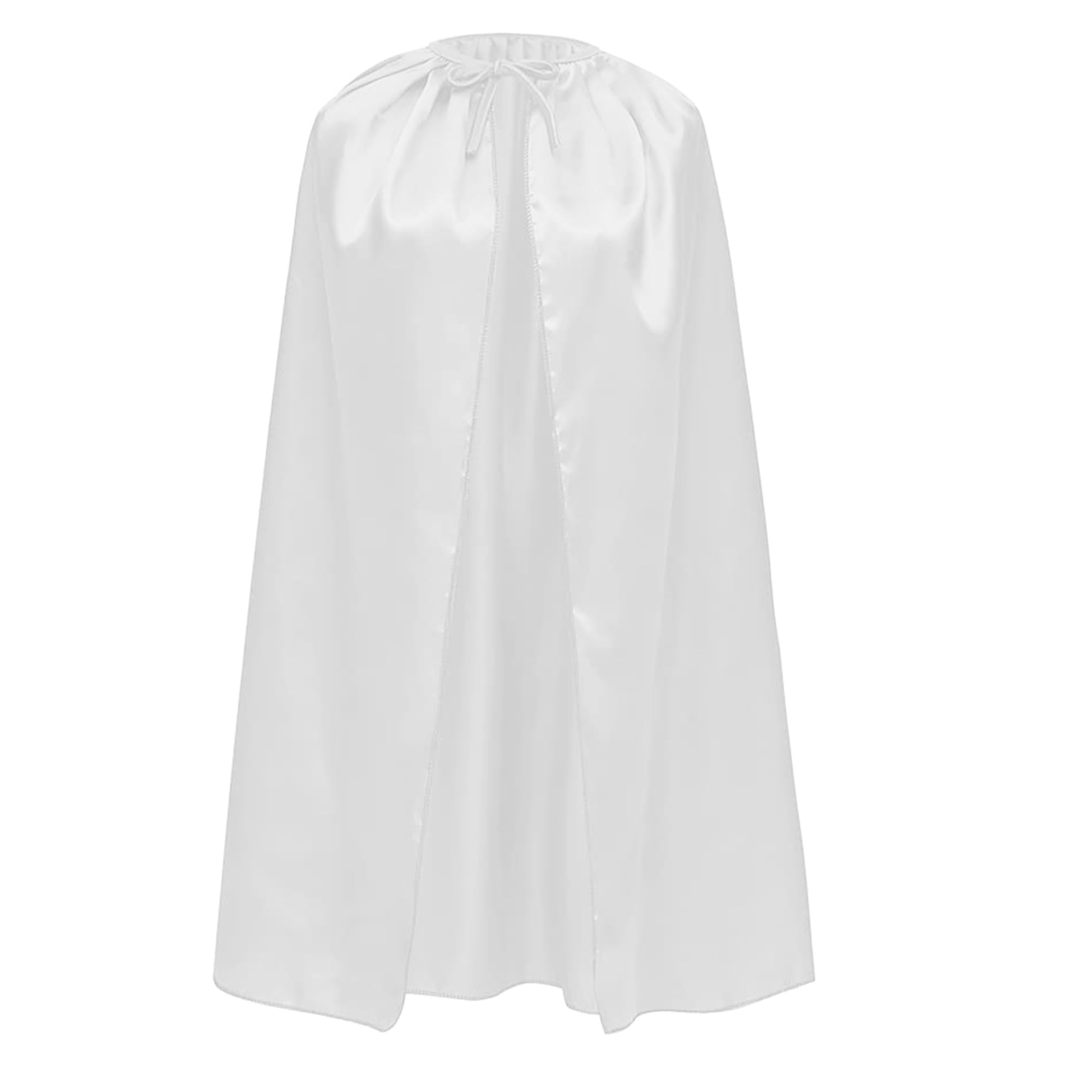 Carnavalife Superhero Cloak for Teens and Adults Satin Cape with Glitter, White, M/140CM, Unisex, Hooded Cloak