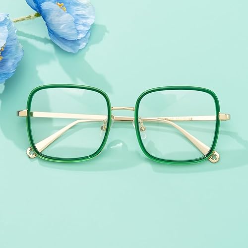 Miniatura 7 de VOOGLAM Gafas cuadradas de gran tamaño con bloqueo de luz azul para mujer, antifatiga ocular, gafas de computadora UV Jace