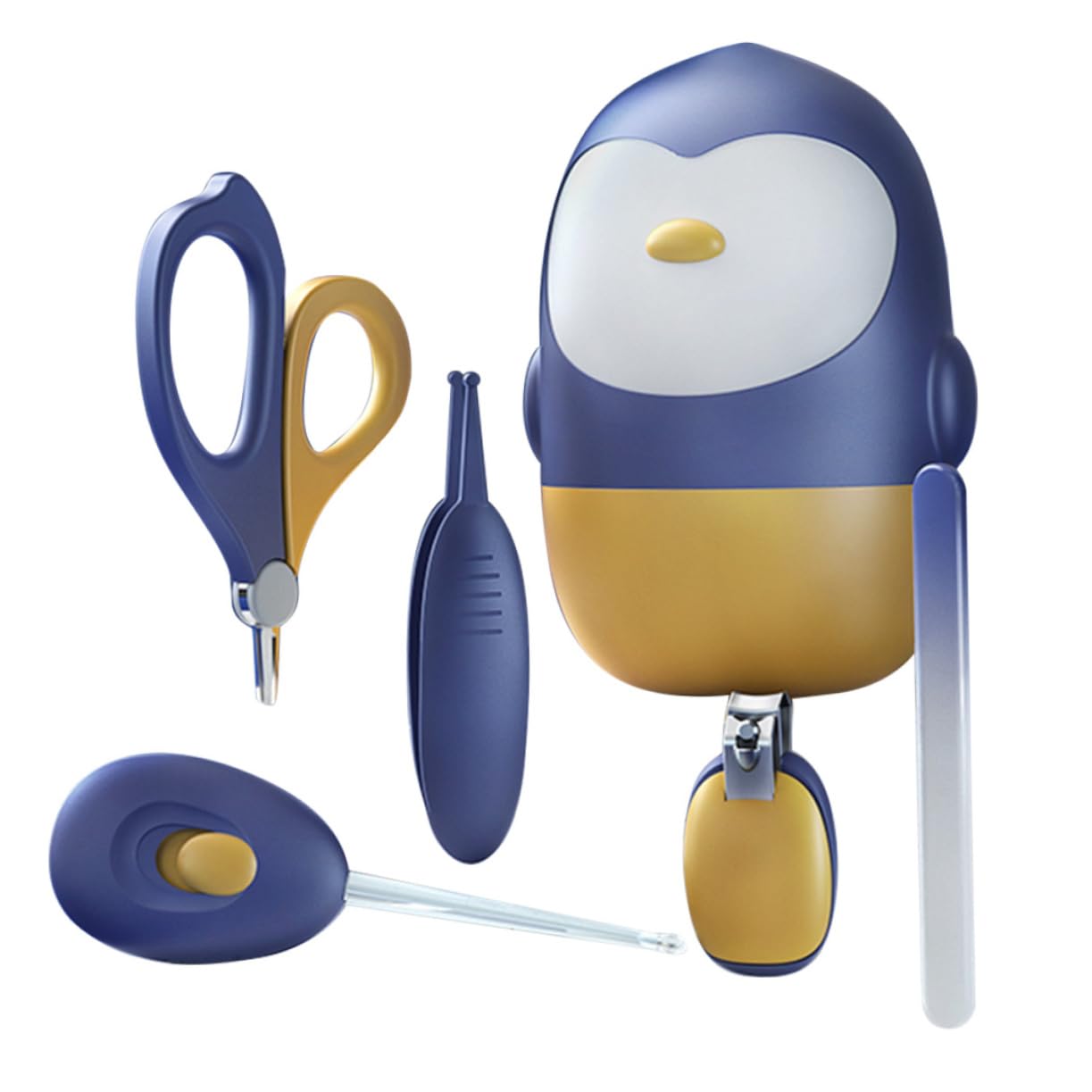 BESPORTBLE Infant Nail Clippers Set Baby Nail Care Kit (Scissors Clipper File Tweezer Ear Spoon) Pp Stainless Steel 5-in-1 Storage Case Safe for Newborns