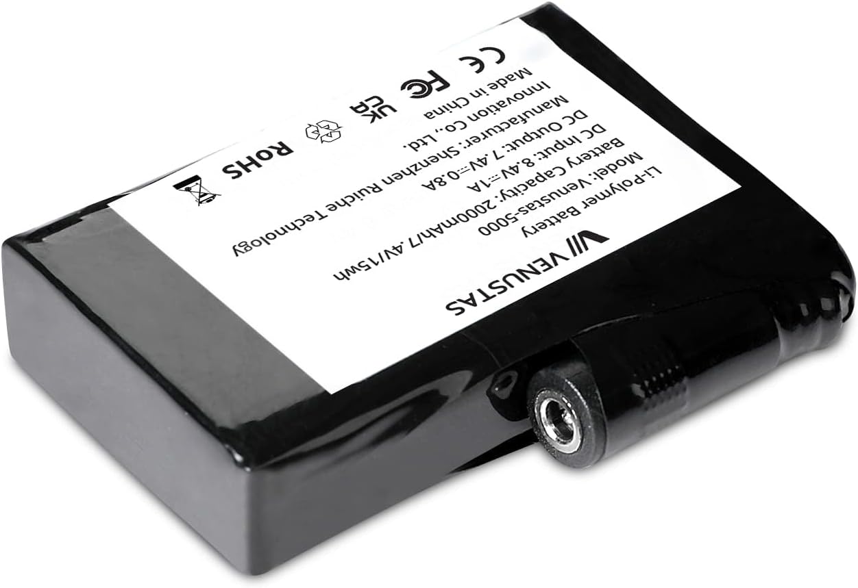 Venustas 7.4V 2000mAh Li-Polymer Rechargeable Batteries for Heated Gloves and Heated Socks