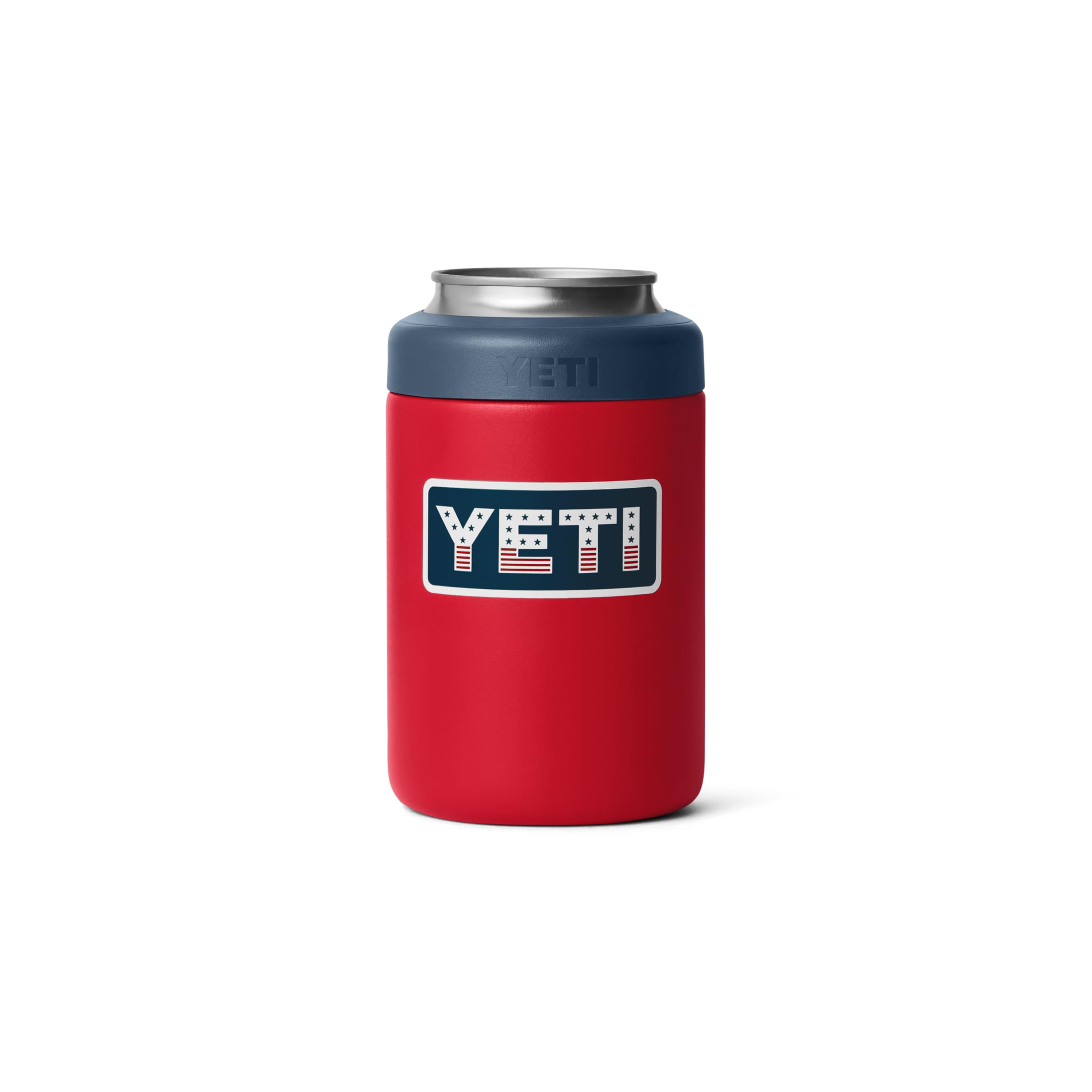 YETI Rambler 12 oz. Colster Can Insulator for Standard Size Cans, Red/Navy/Badge