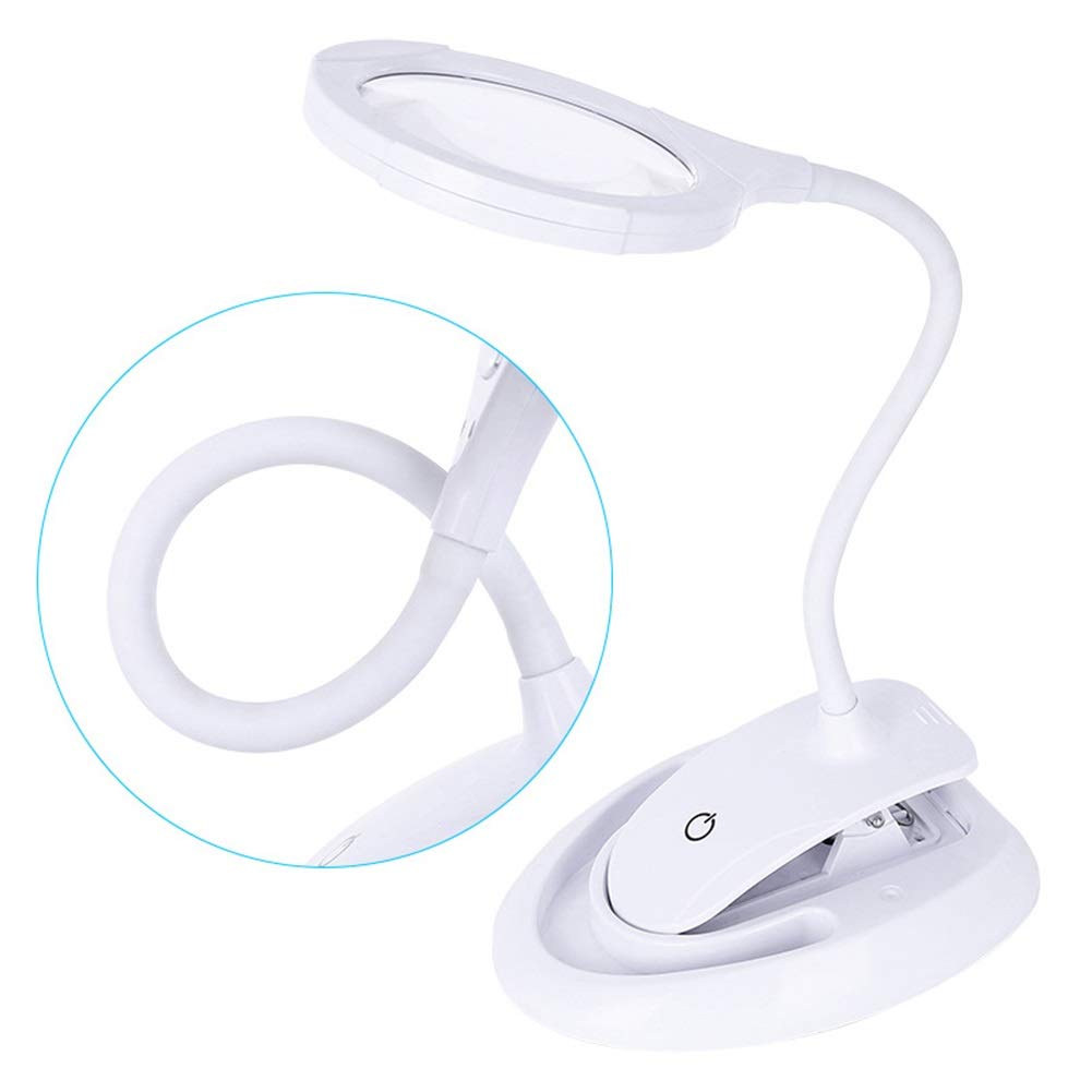 Lampa LED na biurko z lupą, podświetlana lupa ze stojakiem Składana konstrukcja na biurko Stół Jasne światło do czytania Bezobsługowa lupa na biurko Starsi seniorzy o słabym wzroku Regulowana The New