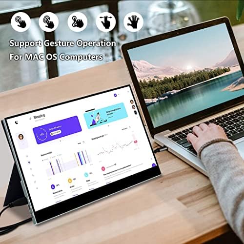 Magedok 17.3 Inch 4k Touchscreen Portable Monitor, UHD 100% Adobe Mobile Monitor HDR IPS Eye Care Game Display USB C Mini HDMI for Xbox PS4 Switch Laptop PC Phone Mac, VESA & Magnetic Leather Case