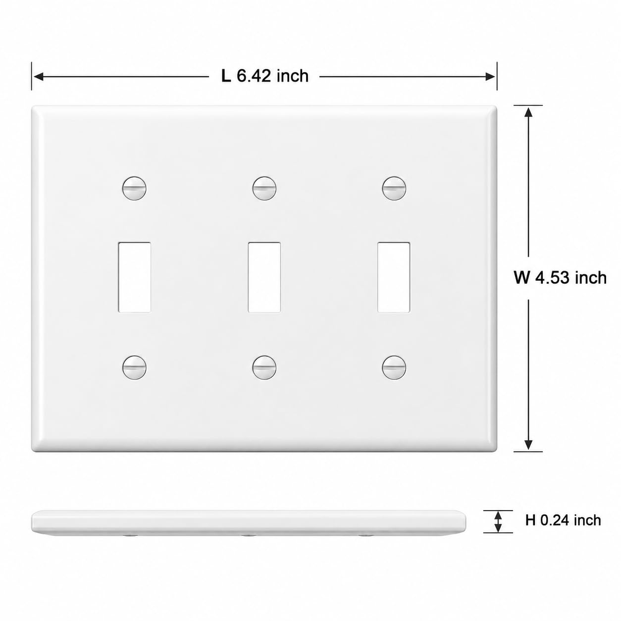 Lot de 20 plaques murales pour interrupteur à bascule 3 interrupteurs électriques décoratifs (blanc)
