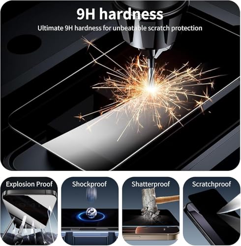 Image of DPJ Matte Anti-Glare Tempered Glass for iPhone 17 (6.3 Inch) With Installation Kit | Military-Grade Screen Protector | Edge to Edge Coverage | Black [Matte] [Pack of 1]
