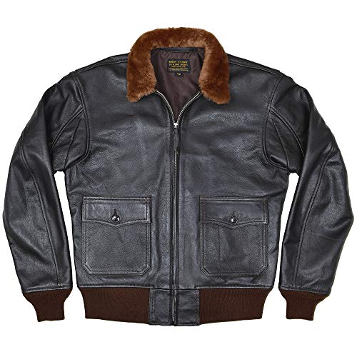 Men's G-1 Buaer 55j14 US Naval Military Spec Leather Flight Bomber Jacket2
