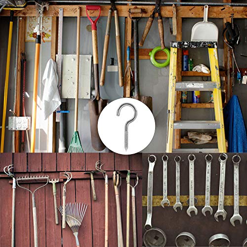 Termath 7/8 X 2 Inch Stainless Steel Screw Eyes/Planters Hanger/Light Hook/Ceiling Hooks/Cup Hooks (22Pcs) #TOP6