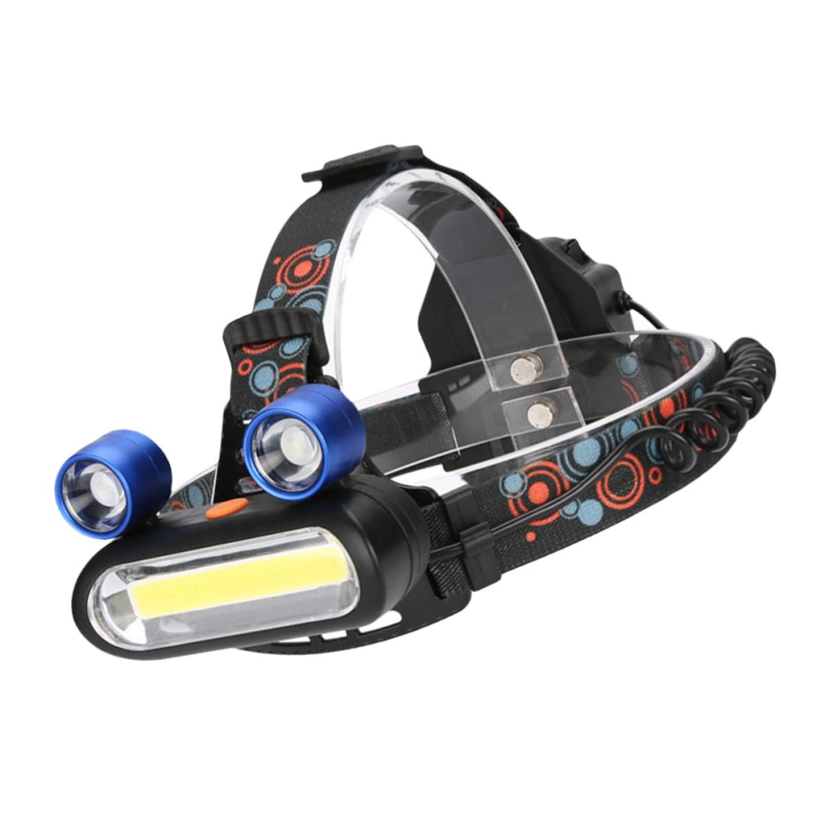 Linterna frontal LED COB recargable USB evita caídas en camping negro 8