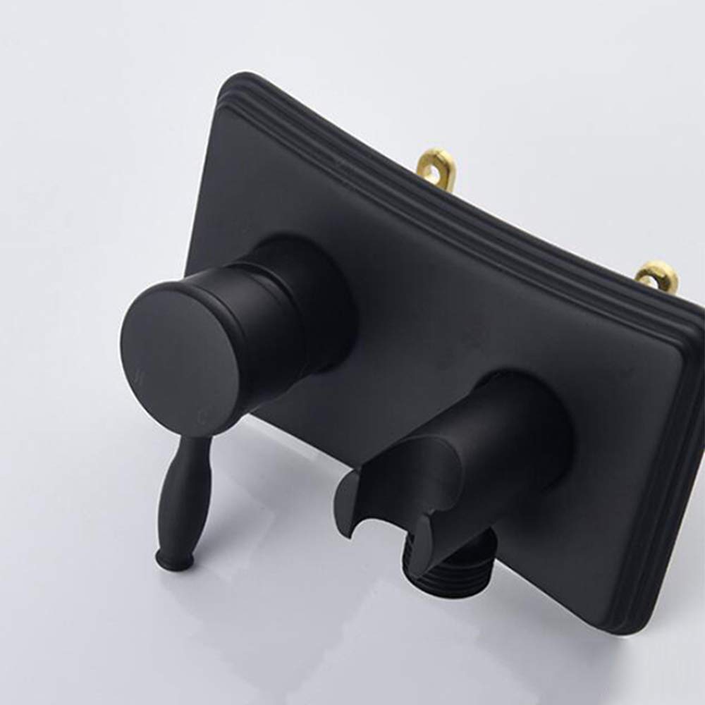 Bidet Pulvérisateur Laiton Kit de Pulvérisation de Toilette Montage Mural Ensemble de Robinet Vaporisateur Hygiénique Parfait pour Hygiène Personnelle,Noir