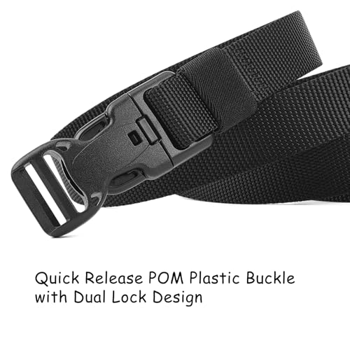 OAZSE 1" Wide Nylon Web Belts for Men Quick Release Plastic Buckle Webbing Belt3