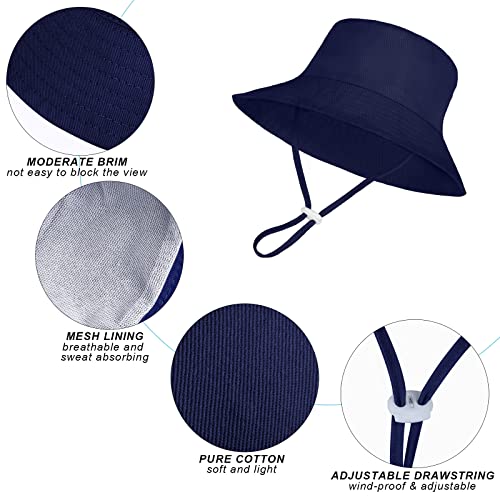 Cooraby 4 Pack Baby Sun Hat Wide Brim Bucket Hat Adjustable Summer Sun Protection Toddler Hat For Boys Girls #TOP2