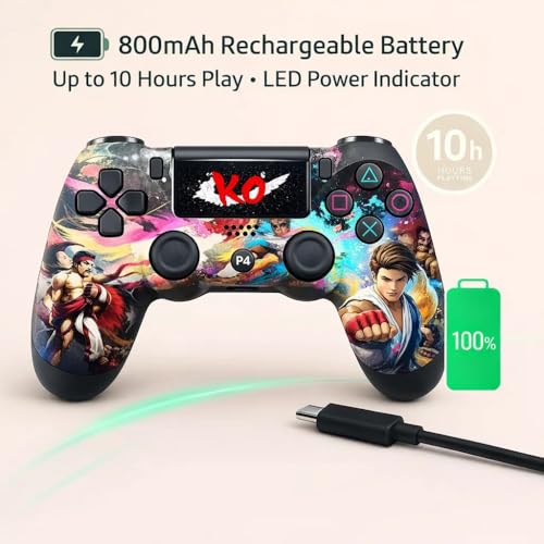 Image of Maizic Smarthome Funetic Fighting Game Themed Wireless Bluetooth P4 Controller | Dual Vibration, Turbo | Type-C Fast Charging, 10Hr Battery | Compatible with PS4 /Pro /Slim, PC & Smartphones
