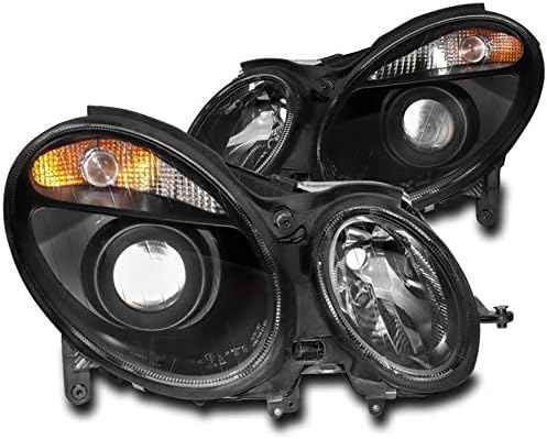 Halogen Projector Headlights Headlamps Black Compatible with 2003-2006 E-Class W211