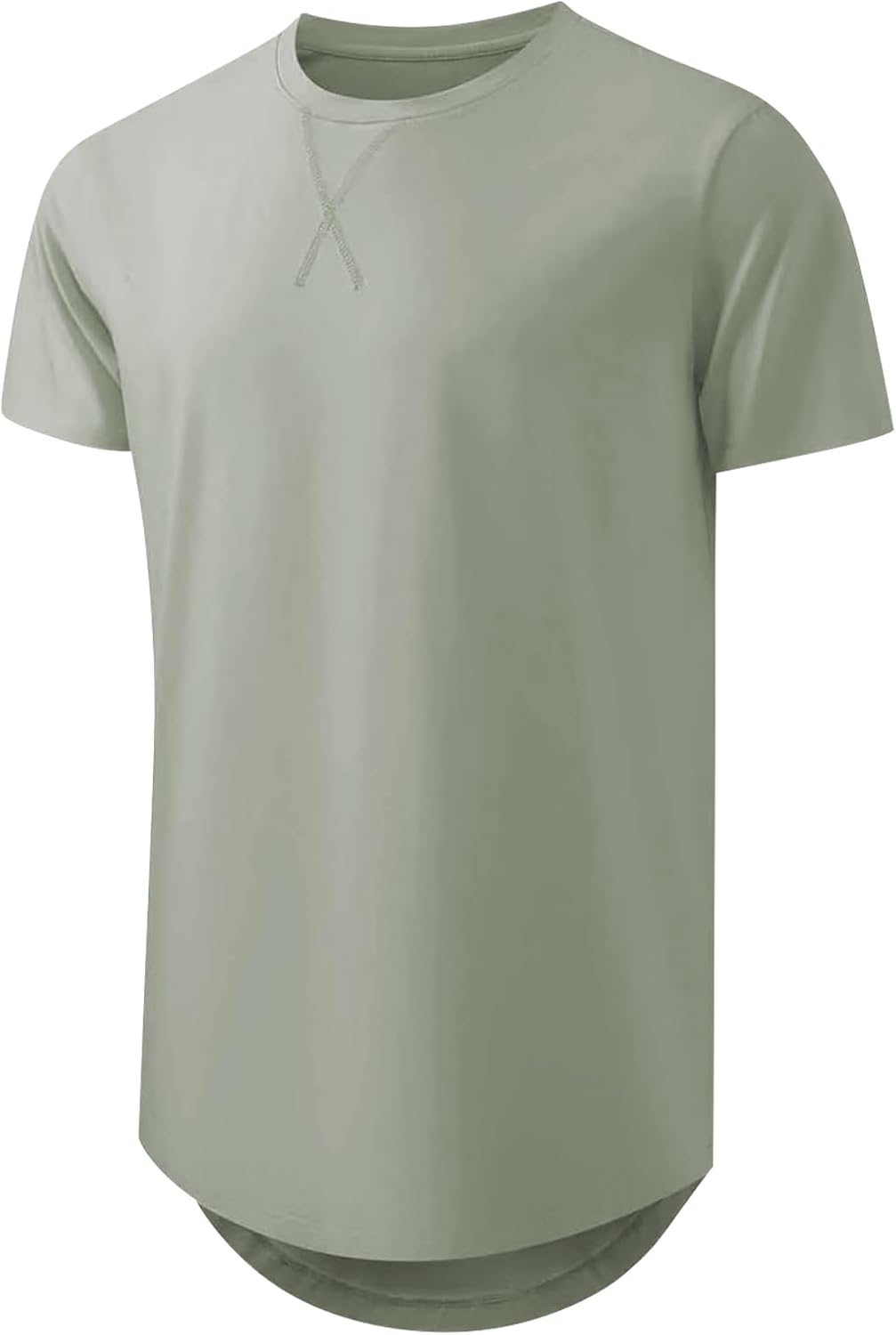 Mens T Shirts Casual Hipster Hip Hop Longline Crewneck Tee Shirts - Image 4