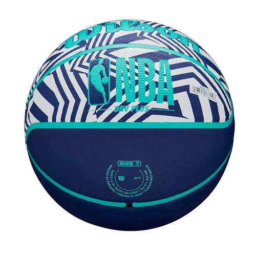 Image of WILSON NBA DRV Plus Dazzle Camo Outdoor Basketball - Indigo /Teal, Size 7-29.5 inch