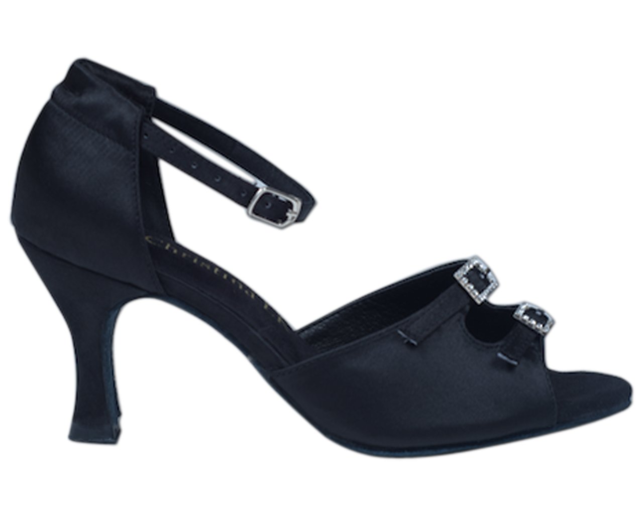 Christina LK Women's Latin/Ballroom Dance Shoe Sonia Comes in Wide and Regular Width (6 Regular) Black