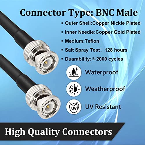MOOKEERF BNC Cable 30ft,Low Loss KMR240 BNC Male to Male Coax Cable 50 Ohm for Antennas, RF Radios, Modems, Oscilloscopes, Spectrum, Signal Generator, etc by MOOKEERF - Image 2