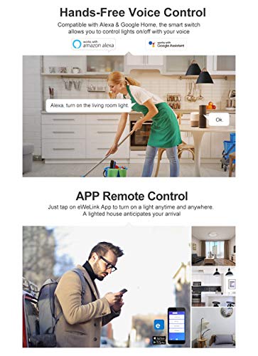Sonoff Basic Smart Remote Control Wifi Switch Compatible with Alexa DIY Your Home via Iphone Android App (Sonoff 4Pack)