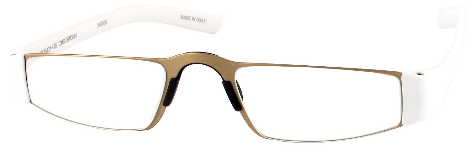 Porsche 8801 Single Vision Half Frame Designer Reading Glasses, Gold/White, +1.00, 4 - Review, Price and Buying Guide