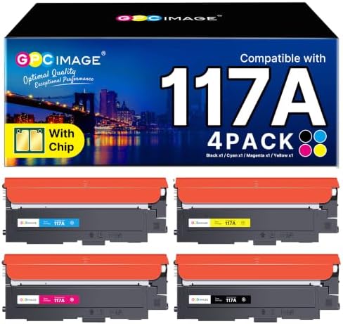 117A Toner Kompatibel für Toner HP Color Laser MFP 178nwg 179fwg 4er-Pack | Kompatibel für HP Color Laser MFP 179fnw 178nw 150nw 150a 150w 178 179 W2070A W2071A W2072A W2073A Schwa