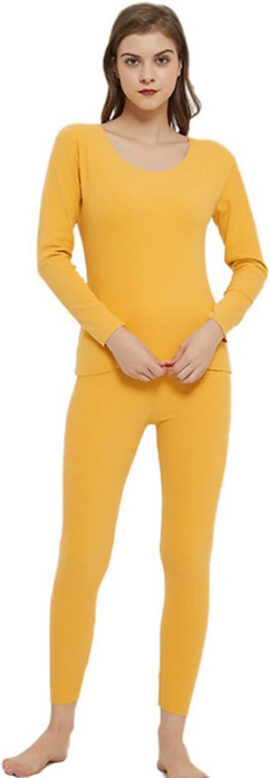 ZARUFTZARUFT Thermal Underwear for Women Thermal woollen underwear ladies double layer ladies intimate women's pajamas warm winter (Color : Hortel�, Size : XL EU46 RU50 US14)