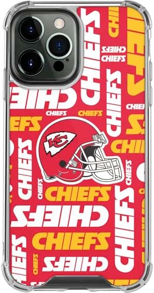 Skinit Clear Phone Case Compatible with iPhone 14 Pro Max - Officially Licensed NFL Kansas City Chiefs Red Blast Design